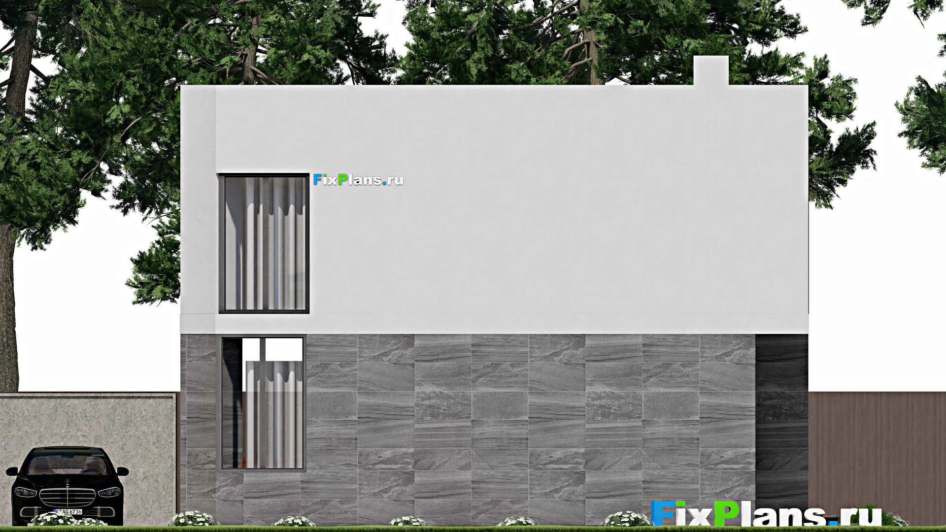 F-10592 - Планы двухэтажного дома 11 на 12, площадью 170 м² с балконом и 5 спальнями