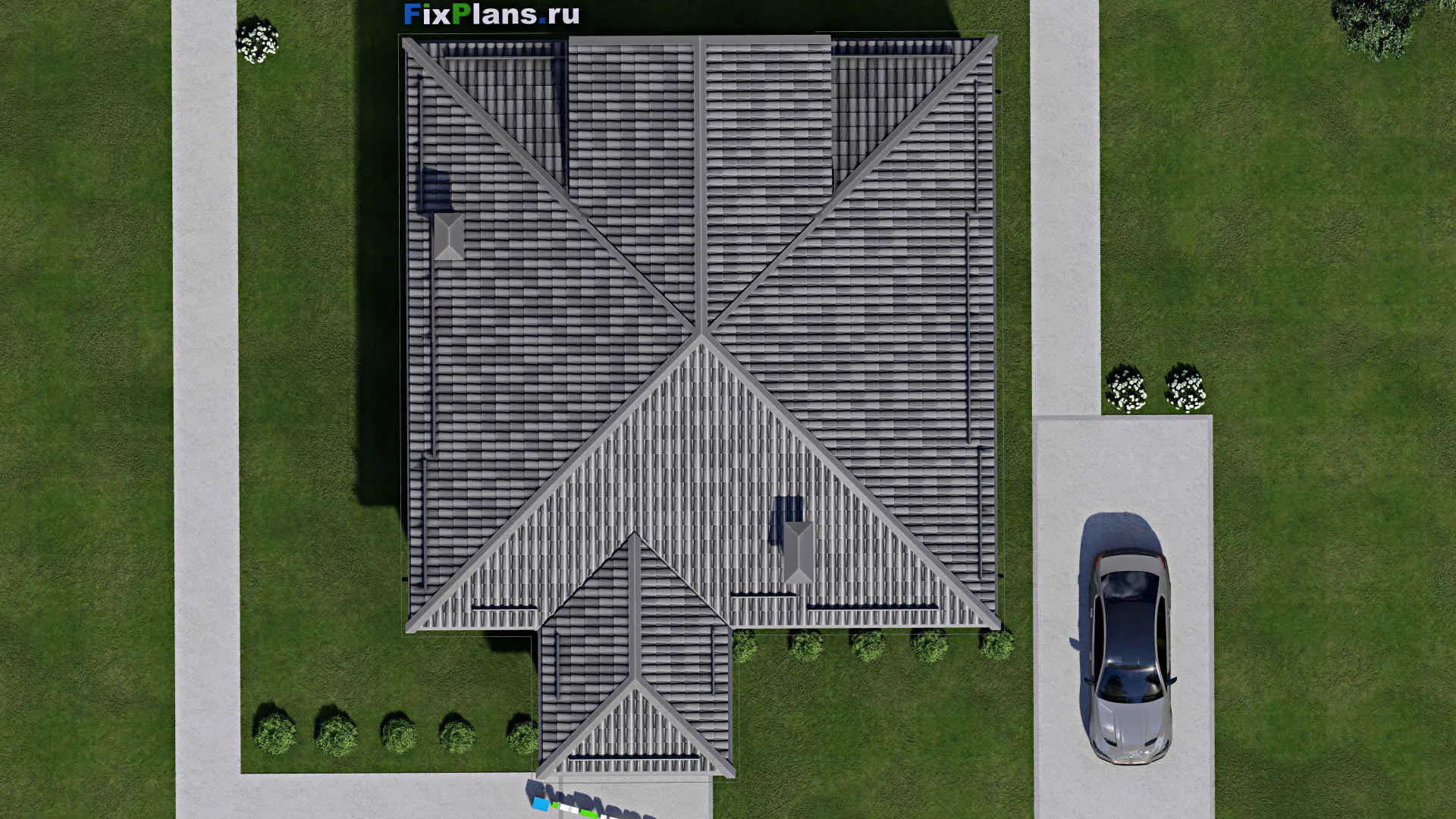 F-6956 - Проект одноэтажного дома 13 на 16, площадью 130 м² с 3 спальнями