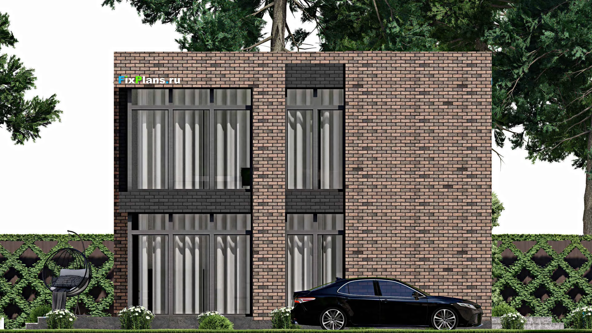 F-2366 - Проект двухэтажного дома 7 на 10, площадью 100 м² с террасой и 3 спальнями