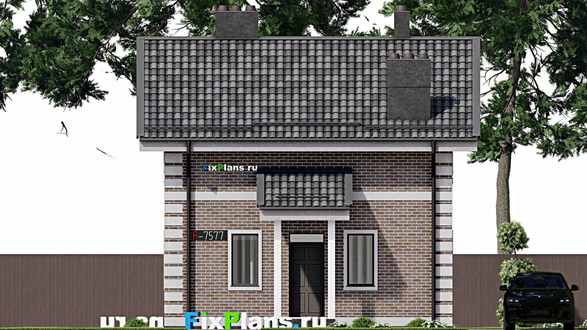 F-7577 - Проект дома с мансардой 8 на 10, площадью 90 м² с 3 спальнями