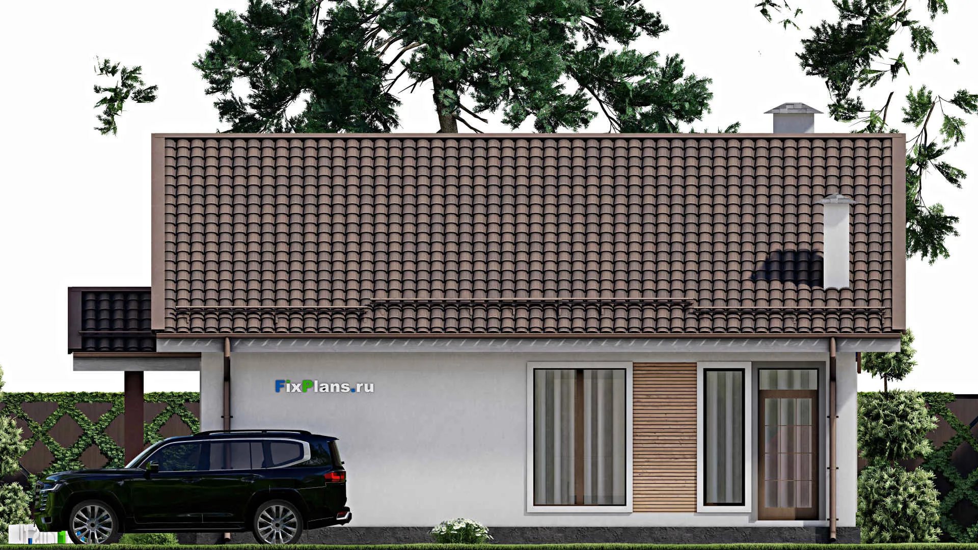 F-10772 - Проект одноэтажного дома 12 на 14, площадью 120 м² с 2 спальнями