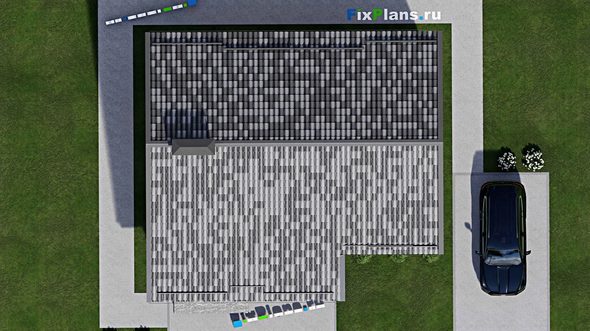 F-9017 - Проект дома с мансардой 11 на 12, площадью 140 м² с террасой и 2 спальнями