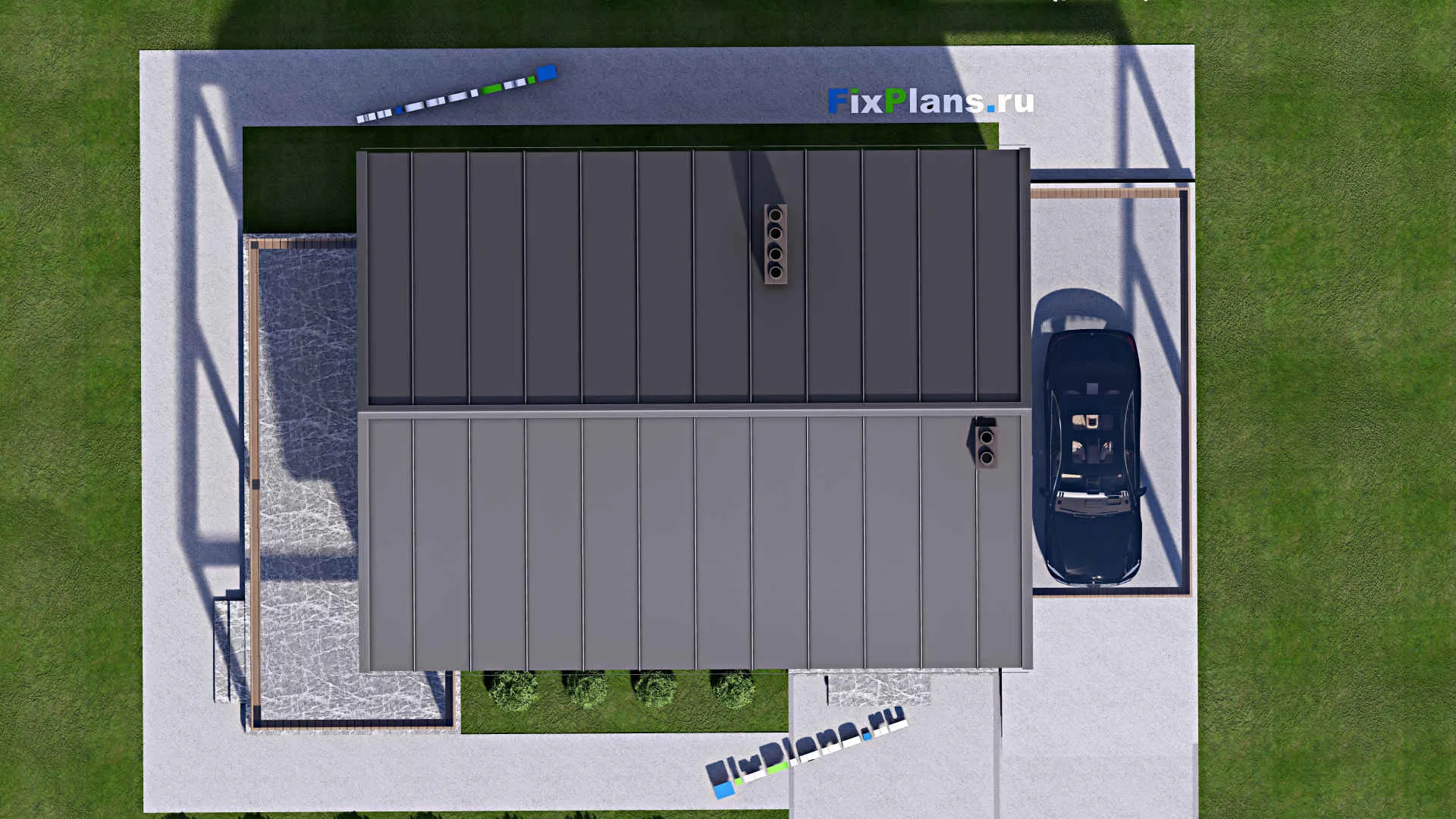 F-16172 - Планы дома с мансардой 11 на 19, площадью 220 м² с террасой и 3 спальнями