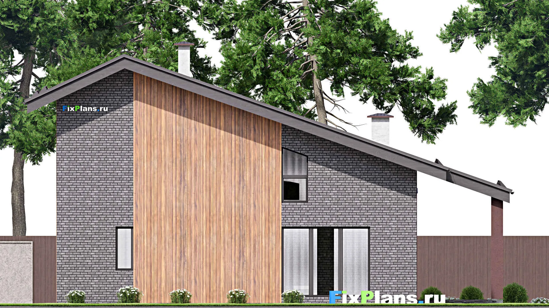 F-12644 - Проект дома с мансардой 11 на 16, площадью 180 м² с террасой, балконом и 3 спальнями