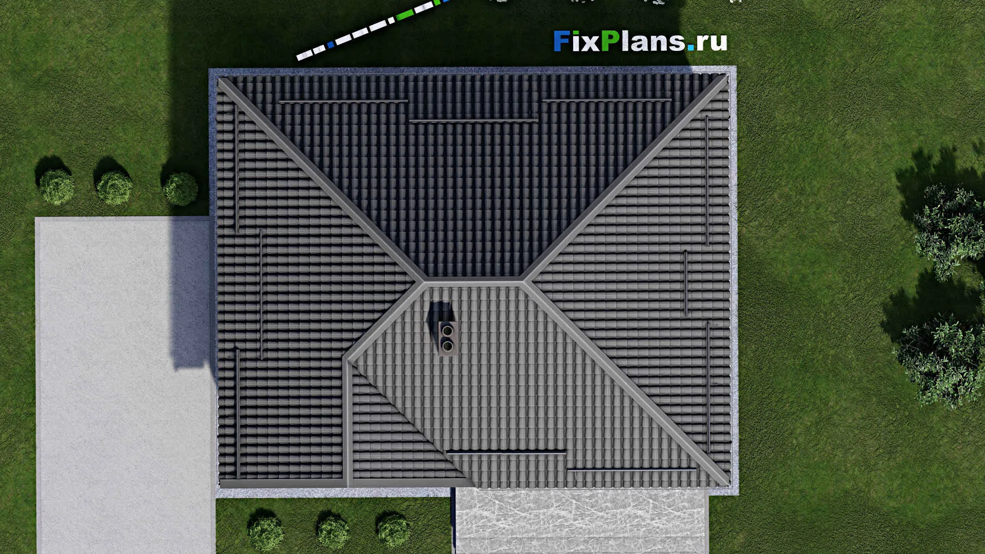 F-2348 - Проект одноэтажного дома 9 на 11, площадью 80 м² с 3 спальнями