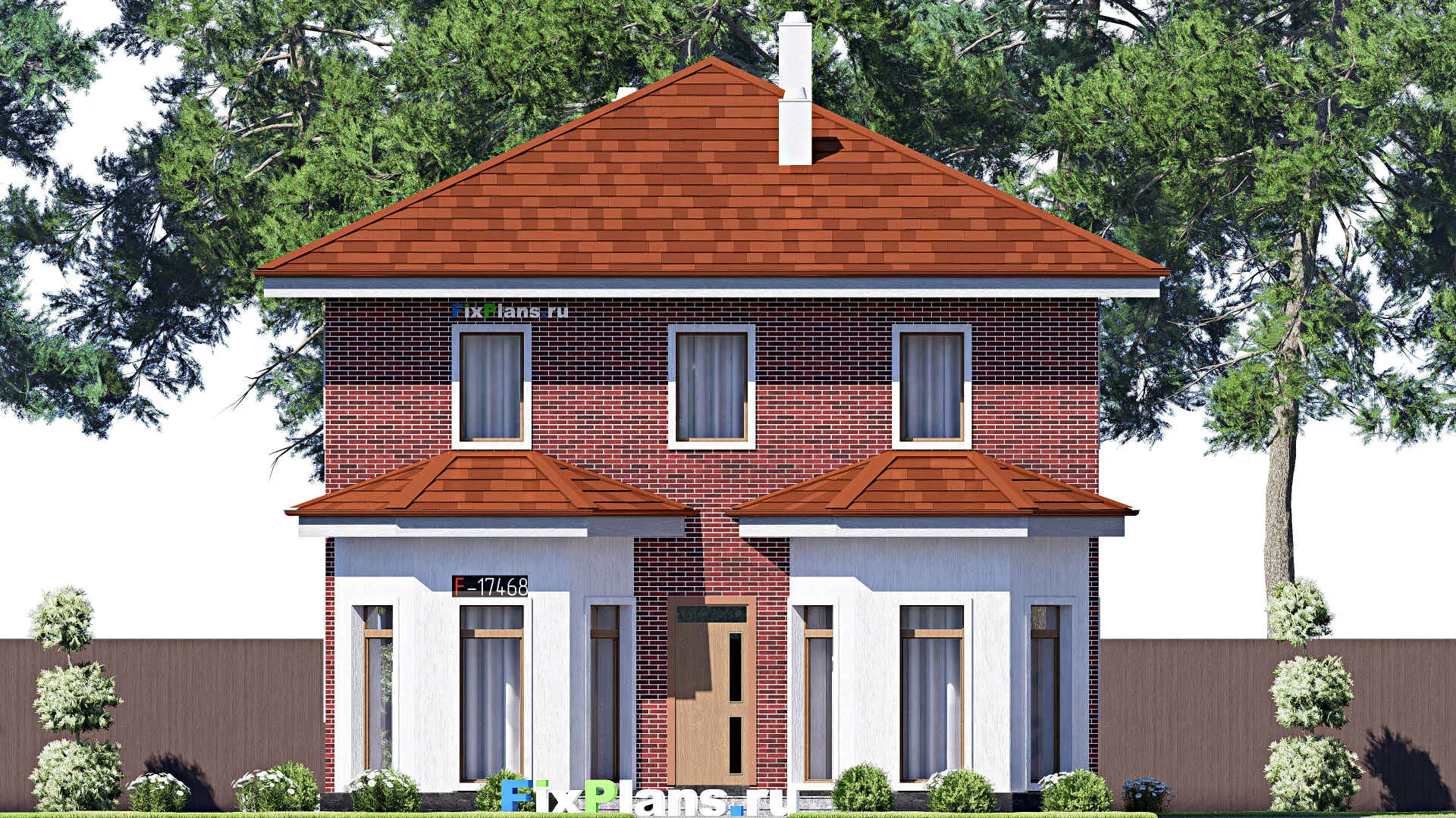 F-17468 - Проект двухэтажного дома 11 на 14, площадью 260 м² с цокольным этажом и 4 спальнями