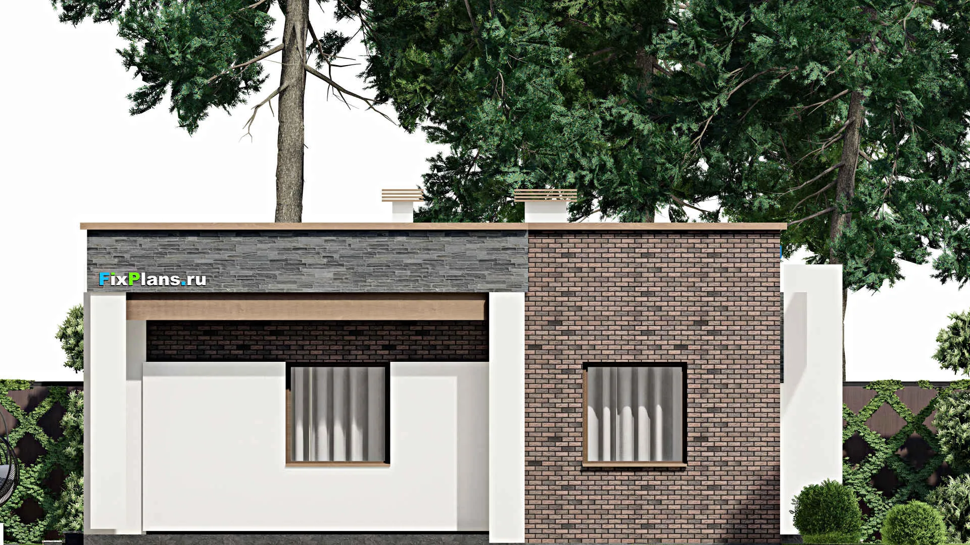 F-9575 - Проект одноэтажного дома 11 на 19, площадью 130 м² с 2 спальнями