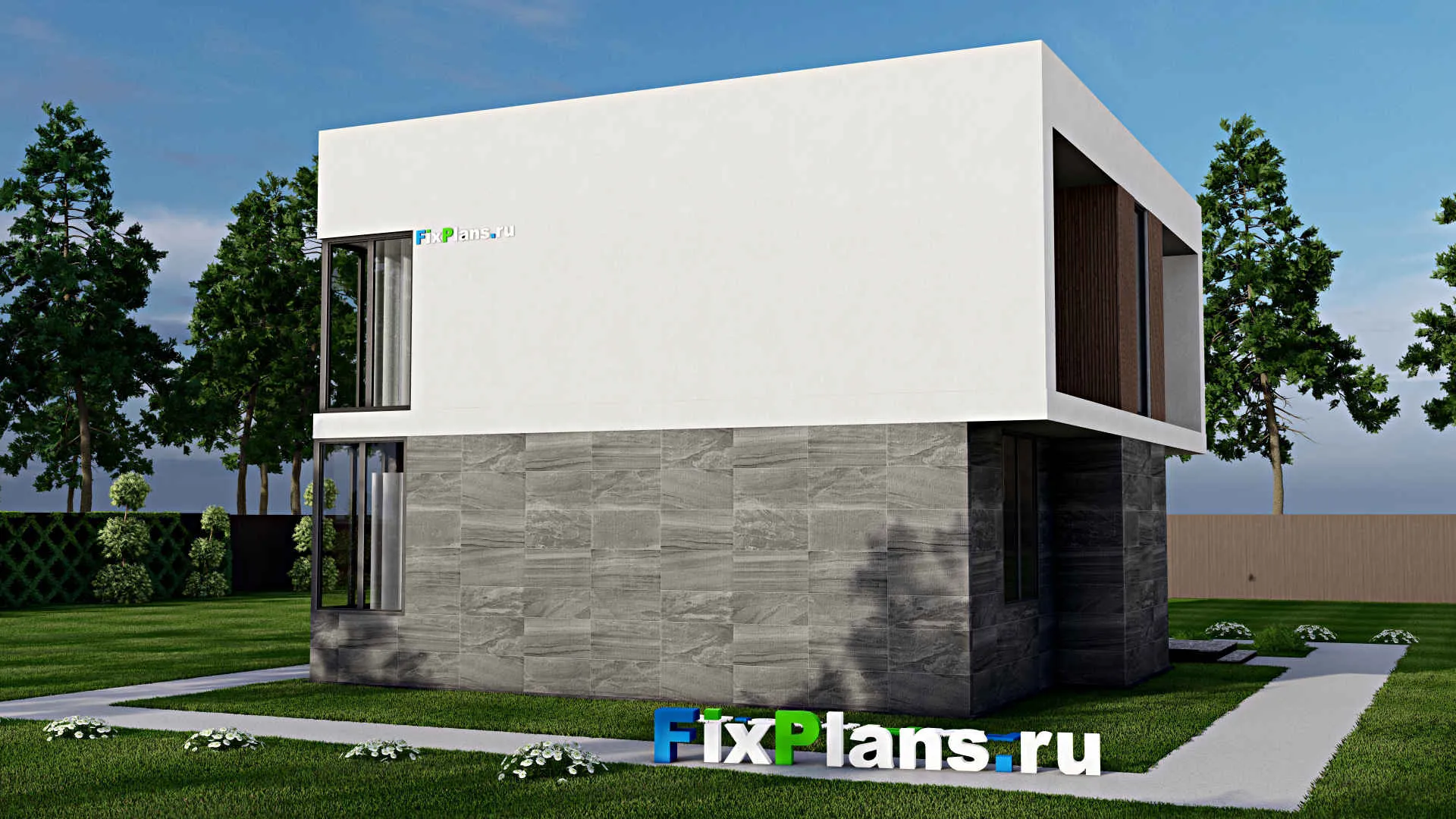 F-10592 - Планы двухэтажного дома 11 на 12, площадью 170 м² с балконом и 5 спальнями