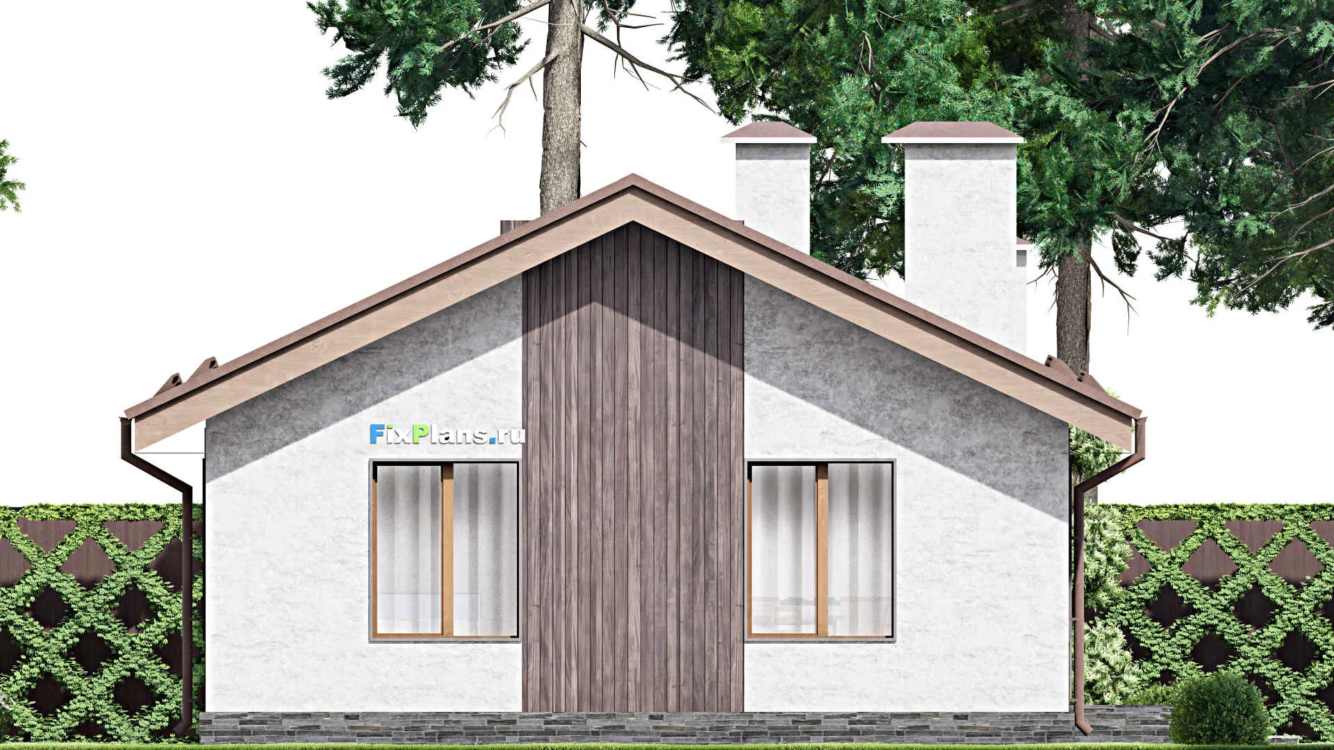 F-12725 - Проект одноэтажного дома 10 на 13, площадью 90 м² с 3 спальнями