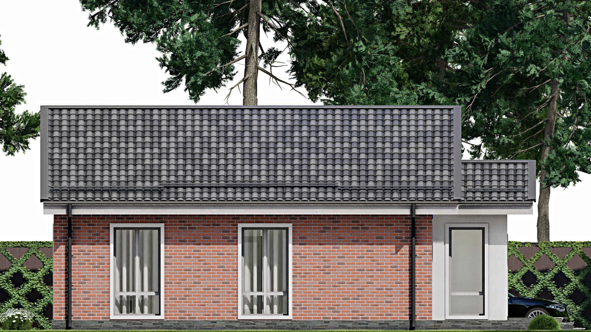 F-10403 - Проект одноэтажного дома 10 на 14, площадью 80 м² с 3 спальнями