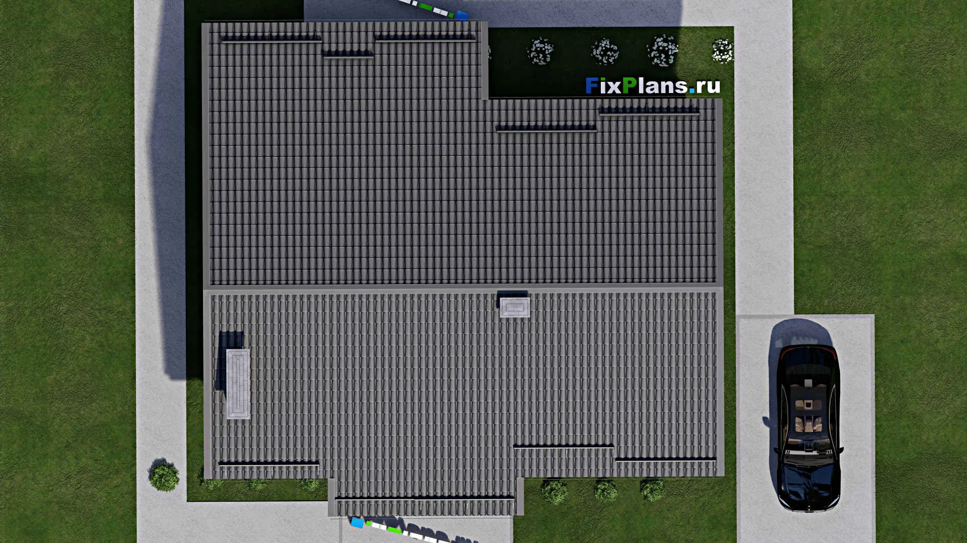 F-4544 - Проект одноэтажного дома 10 на 14, площадью 140 м² с террасой и 3 спальнями