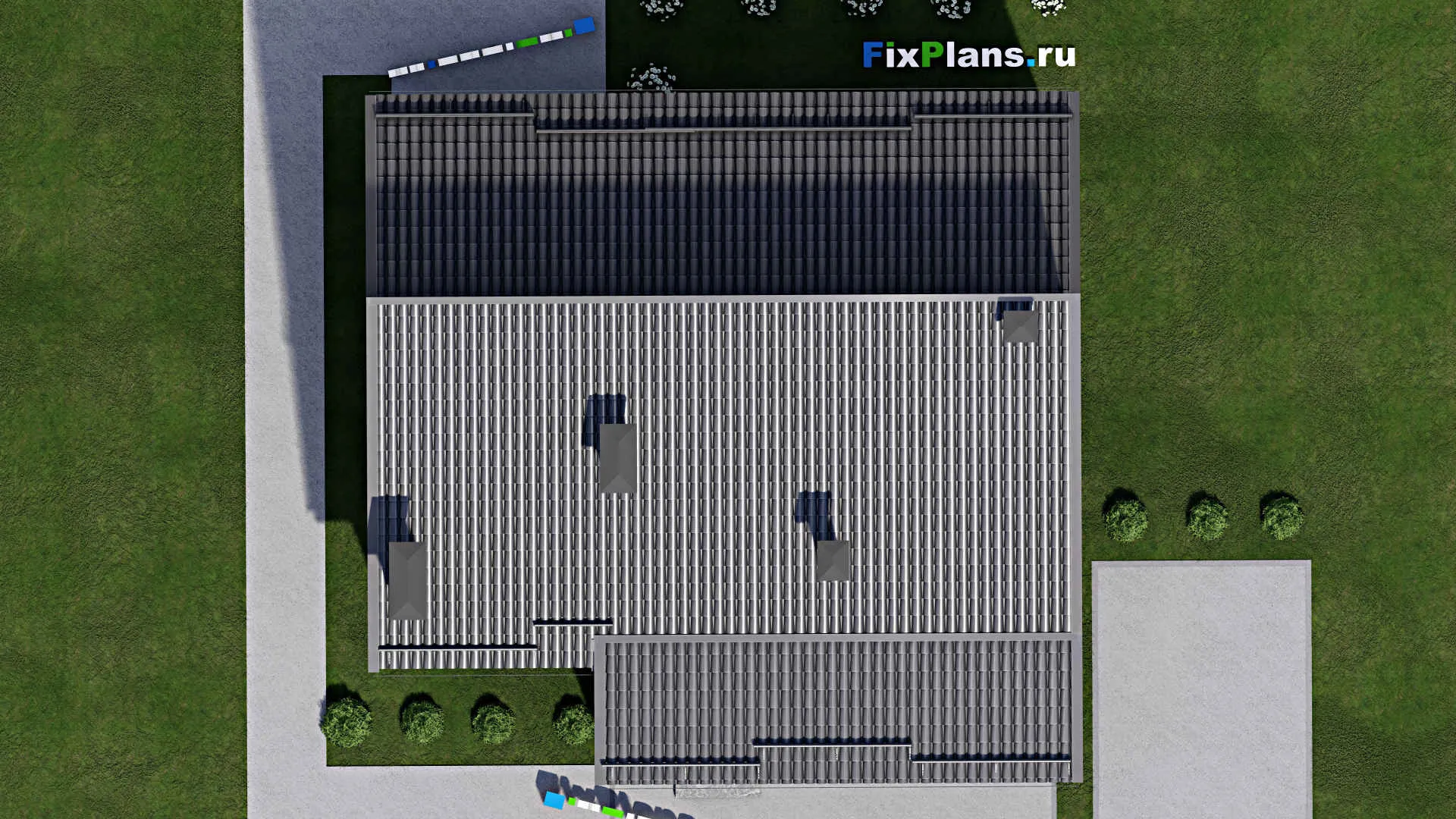 F-7406 - Проект одноэтажного дома 12 на 13, площадью 120 м² с 3 спальнями