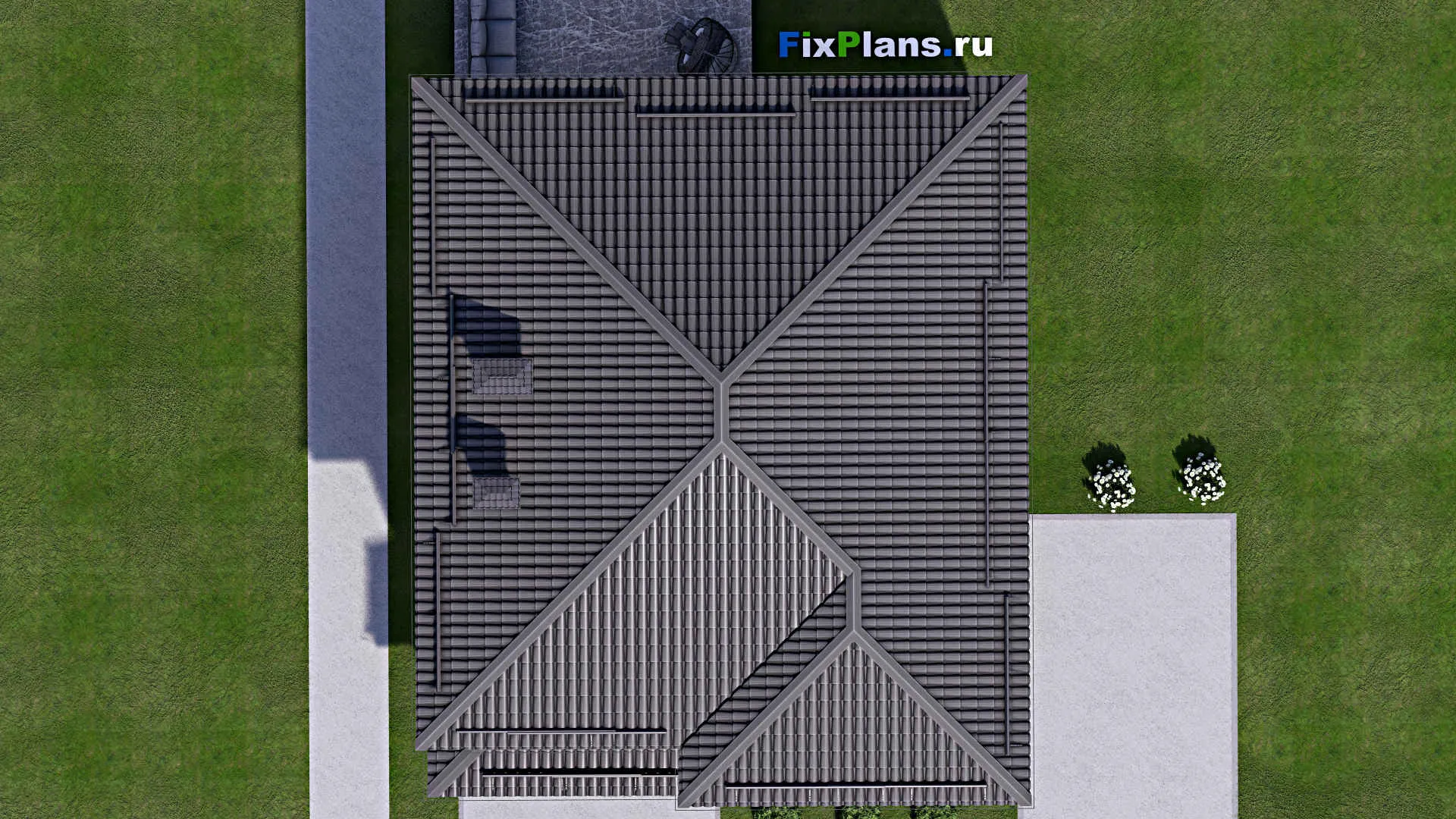 F-12734 - Планы двухэтажного дома 10 на 16, площадью 200 м² с террасой и 4 спальнями