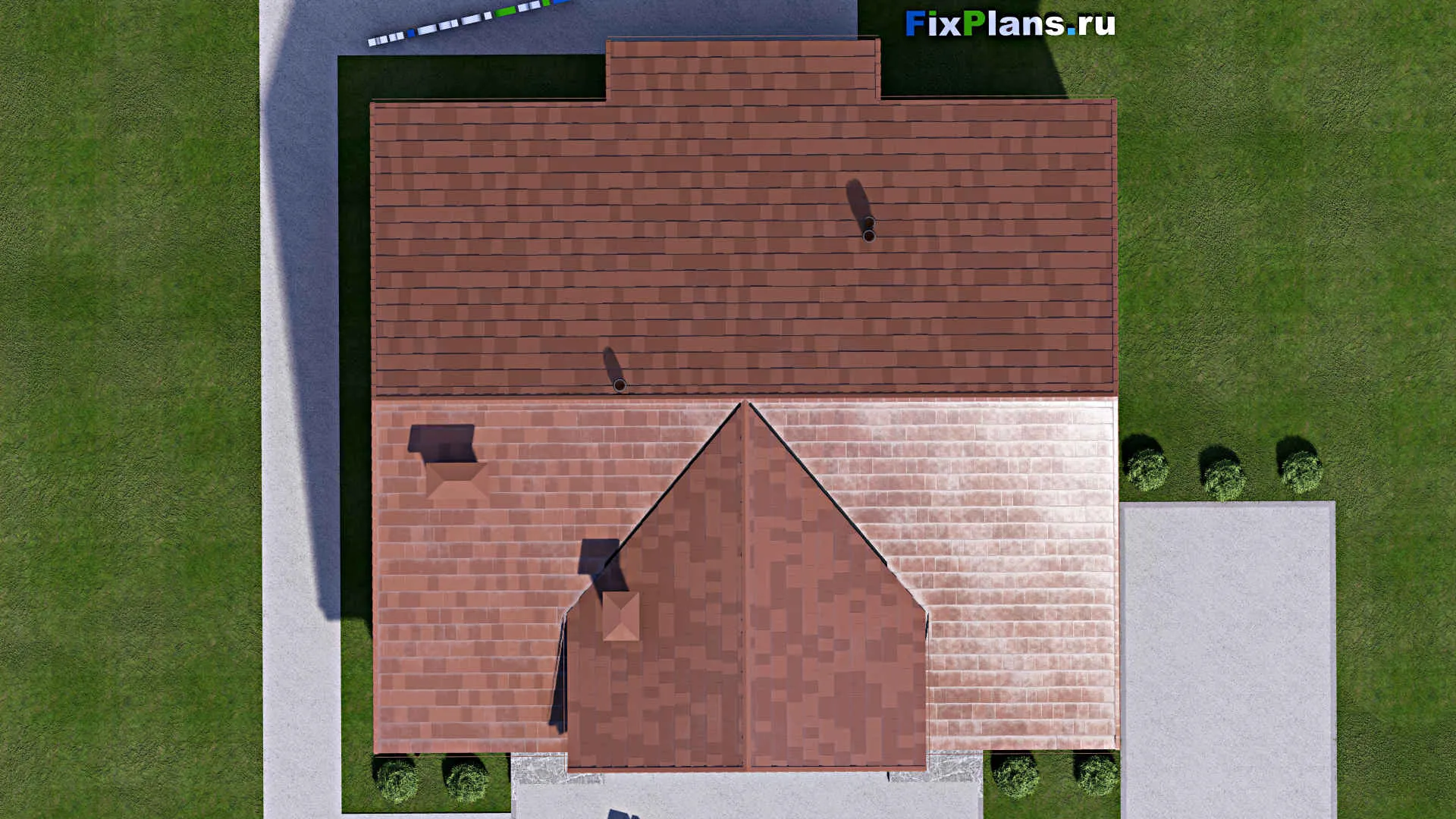 F-13535 - План одноэтажного дома 13 на 14, площадью 130 м² с террасой и 3 спальнями