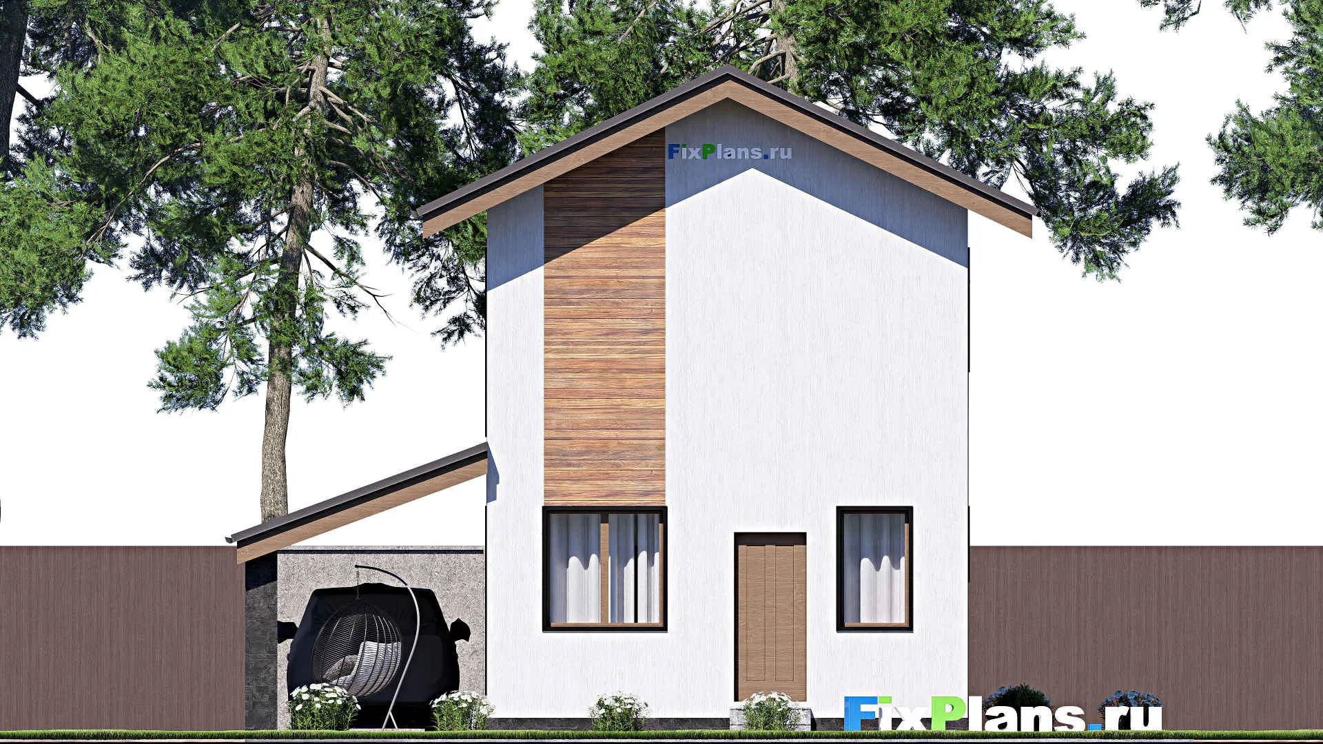 F-17495 - Проект двухэтажного дома 6 на 17, площадью 150 м² с террасой, балконом и 3 спальнями