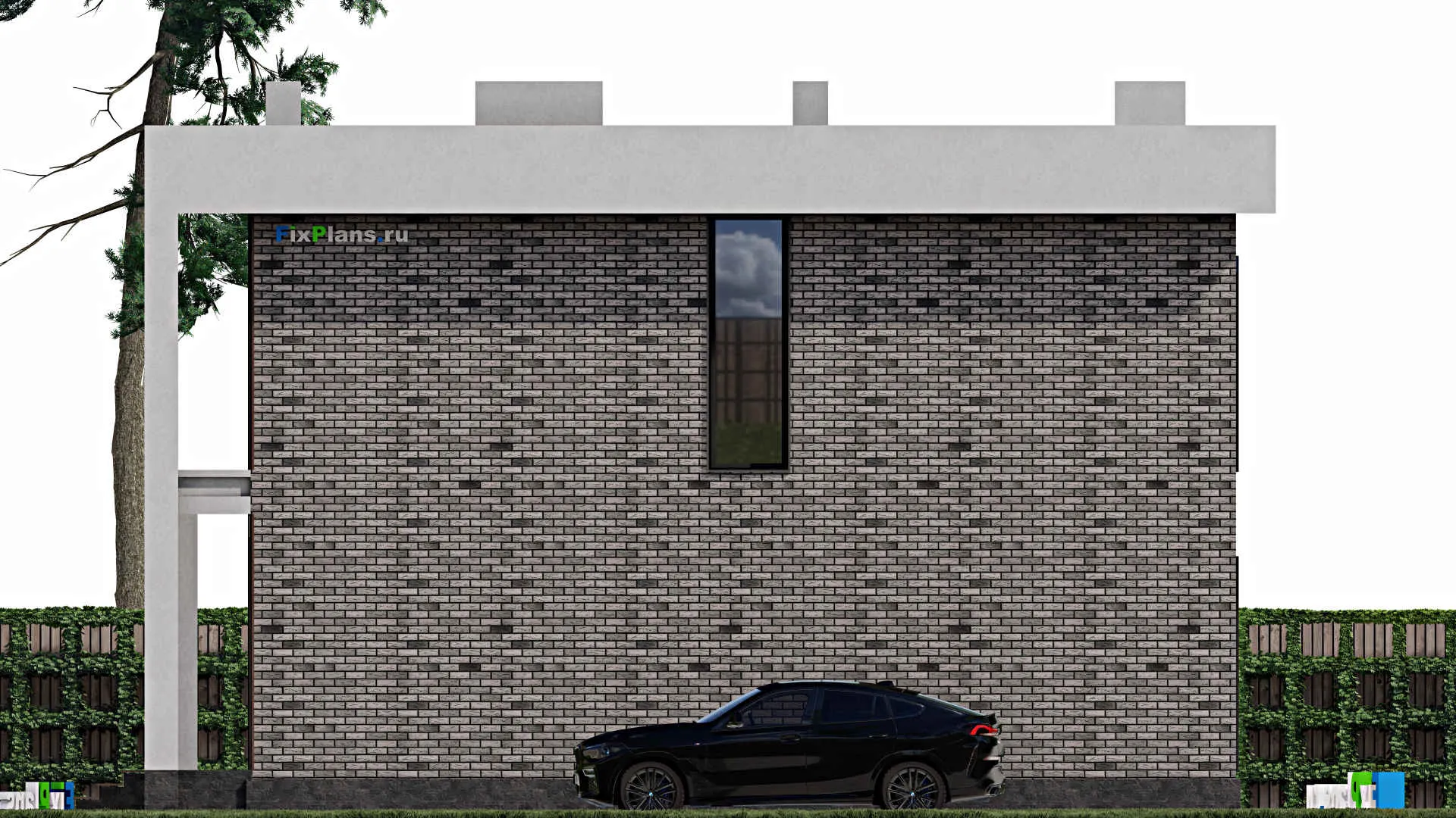 F-1412 - Планы двухэтажного дома 12 на 13, площадью 250 м² с террасой, баней и 5 спальнями