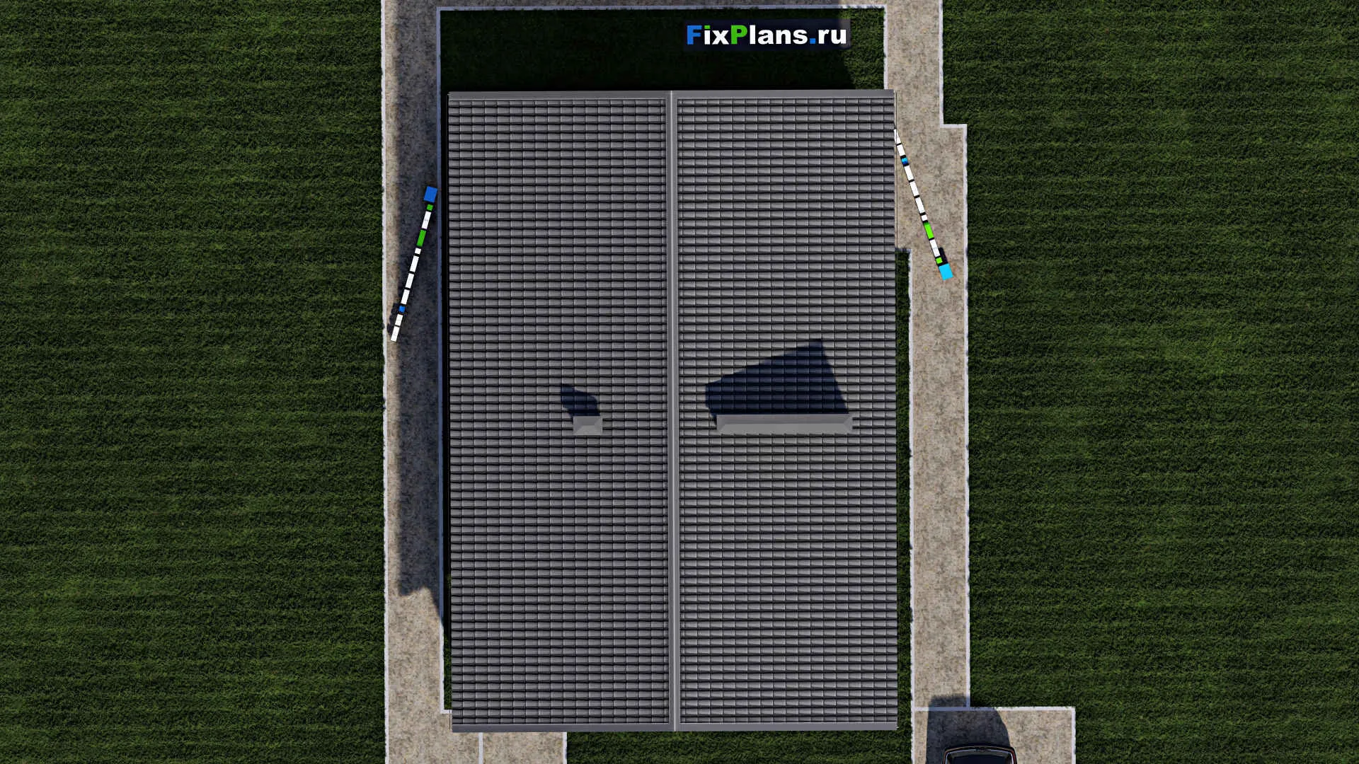F-0980 - План одноэтажного дома 9 на 12, площадью 120 м² с террасой и 2 спальнями