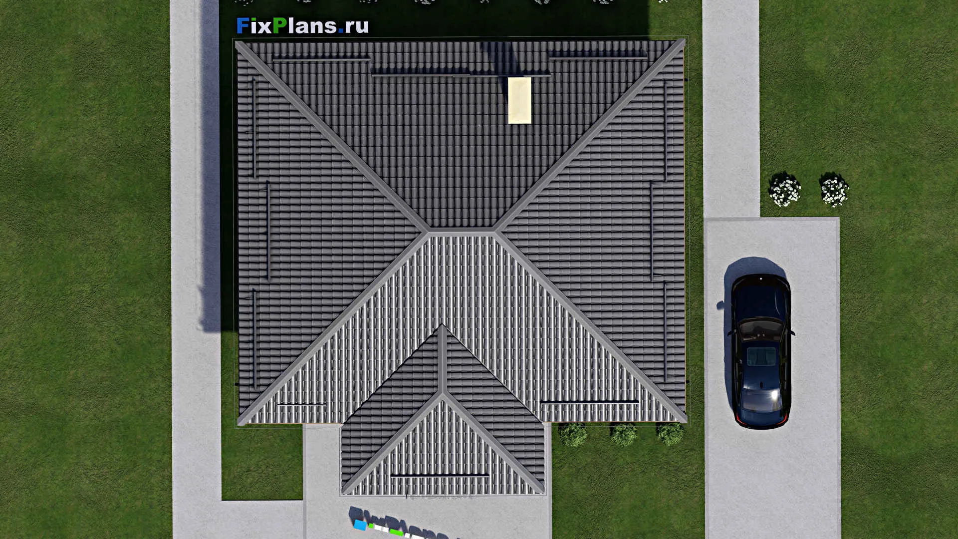 F-4391 - Проект одноэтажного дома 11 на 13, площадью 110 м² с 3 спальнями