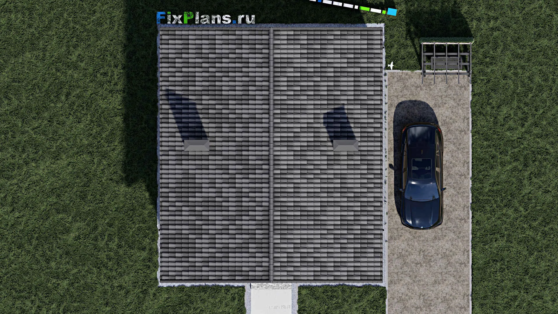 F-1340 - Планы дома с мансардой 9 на 10, площадью 140 м² с балконом и 3 спальнями