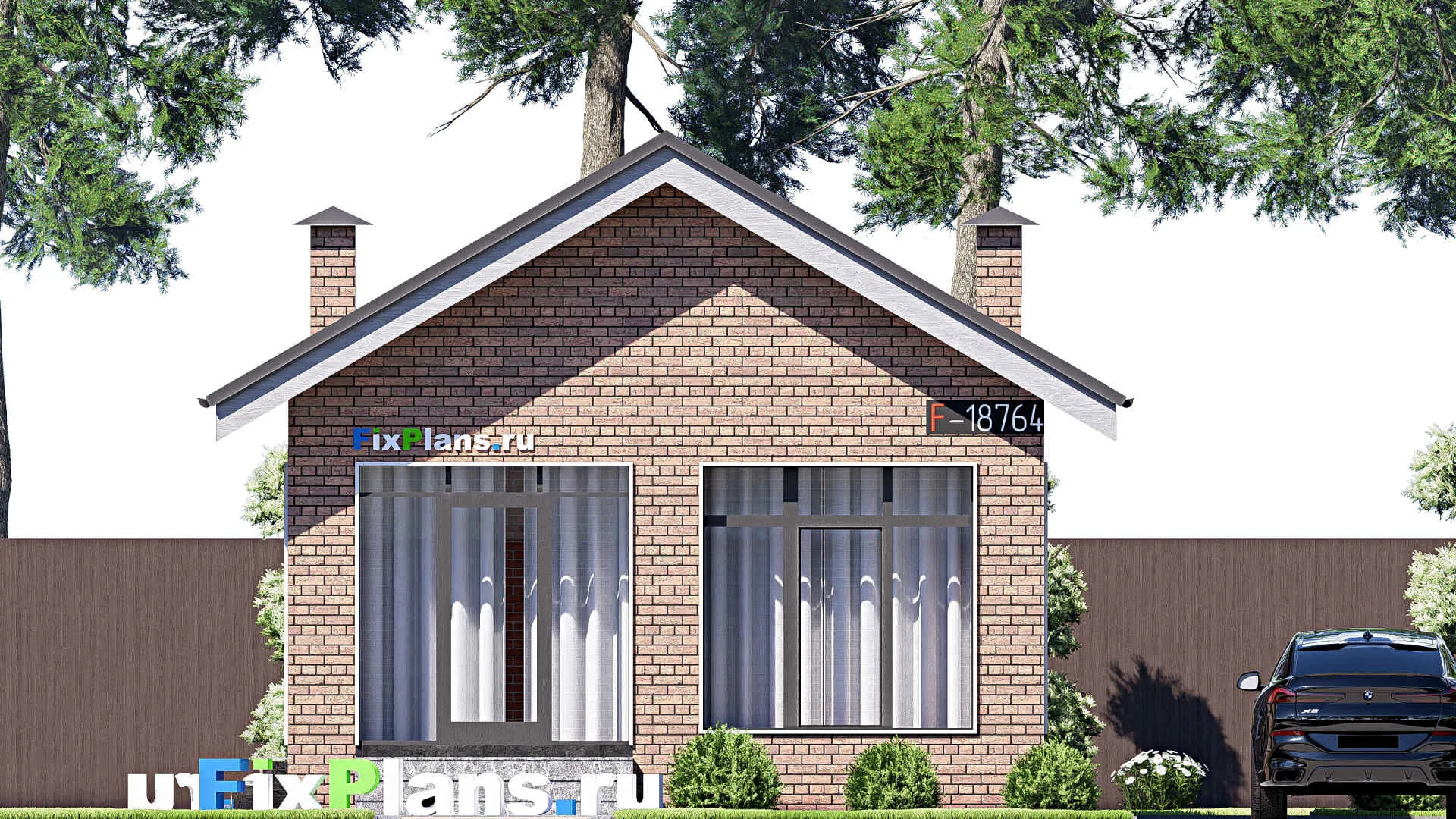 F-18764 - Проект бани 7 на 13, площадью 60 м² с комнатой отдыха, бассейном и санузлом