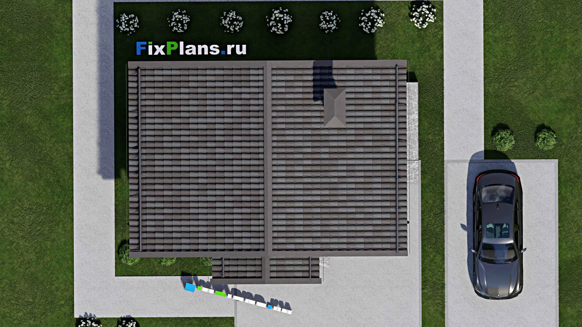 F-7919 - Проект бани 6 на 9, площадью 40 м² с комнатой отдыха и санузлом