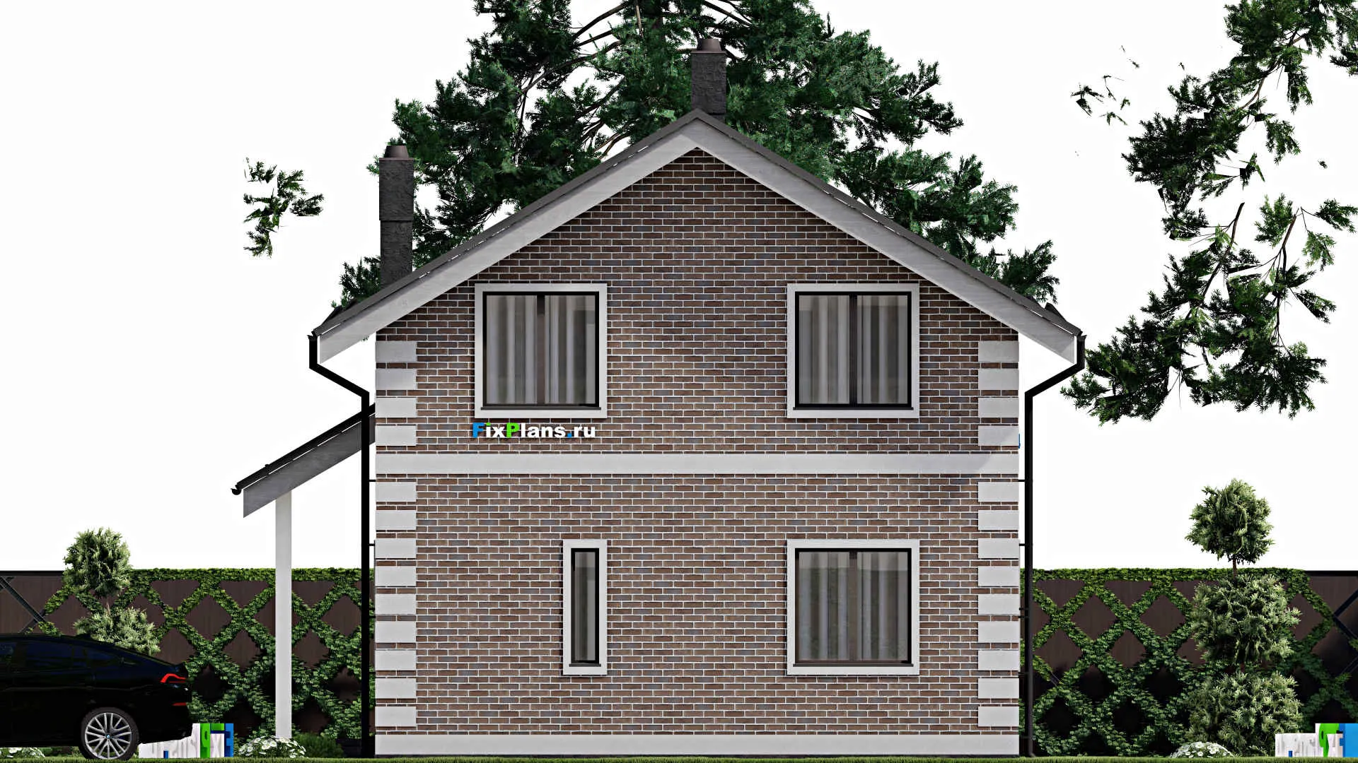 F-7577 - Проект дома с мансардой 8 на 10, площадью 90 м² с 3 спальнями
