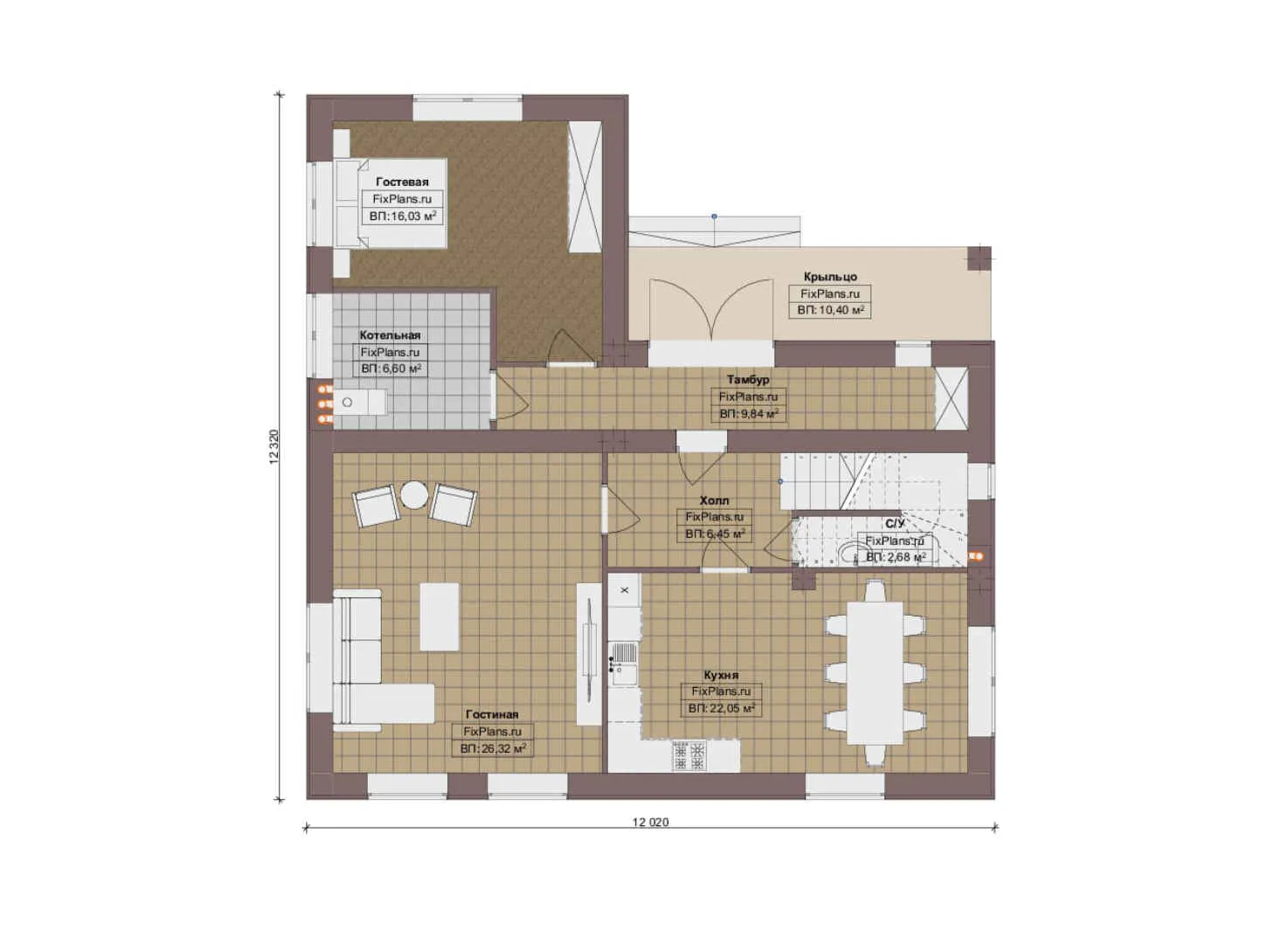 F-19592 - Планы дома с мансардой 13 на 13, площадью 200 м² с балконом и 3 спальнями
