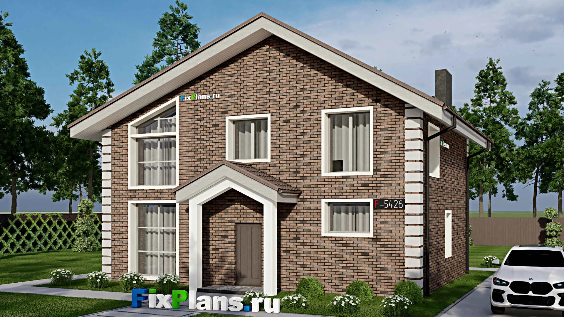 F-5426 - Проект дома с мансардой 9 на 12, площадью 130 м² с 2 спальнями