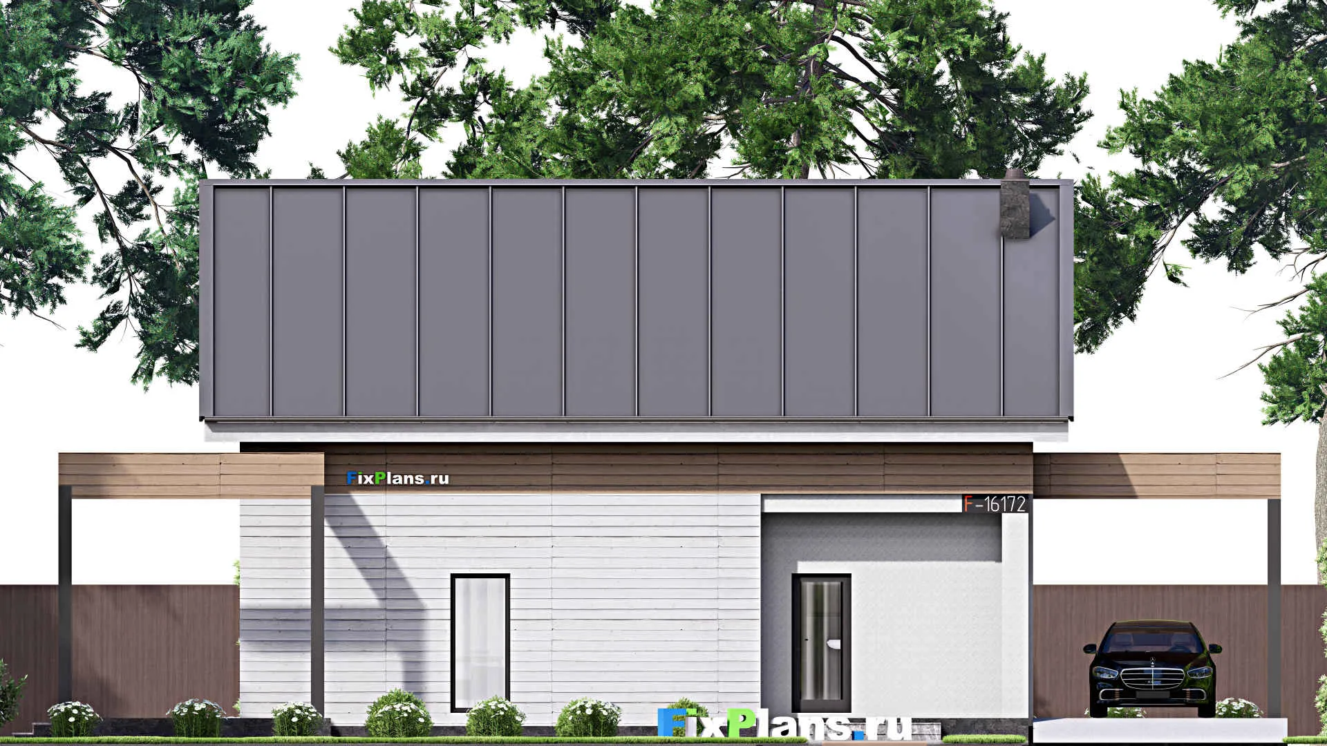 F-16172 - Планы дома с мансардой 11 на 19, площадью 220 м² с террасой и 3 спальнями