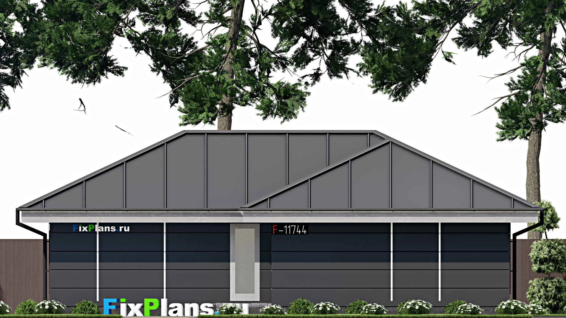 F-11744 - Проект бани 11 на 13, площадью 100 м² с комнатой отдыха и 3 санузлами