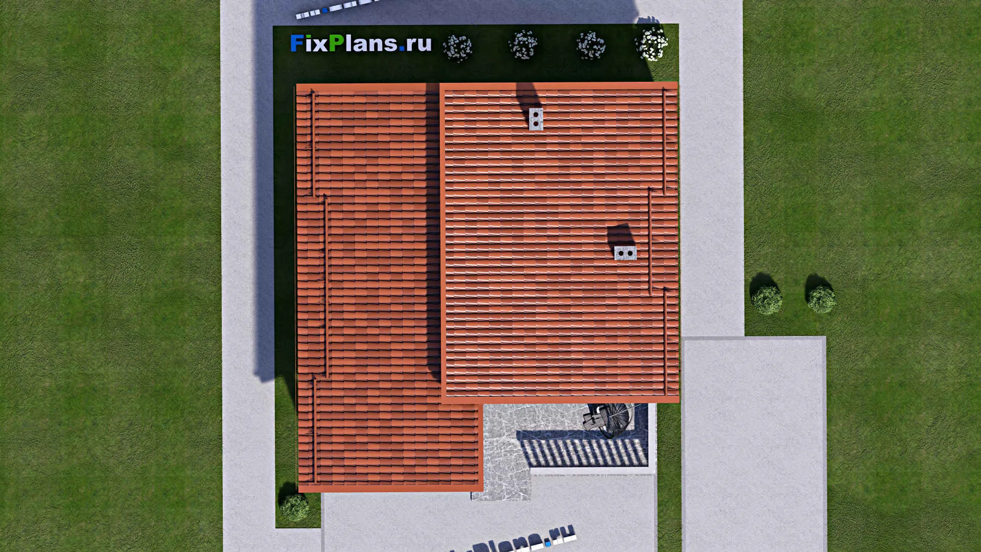 F-15704 - Проект бани 10 на 11, площадью 90 м² с комнатой отдыха, терассой и санузлом