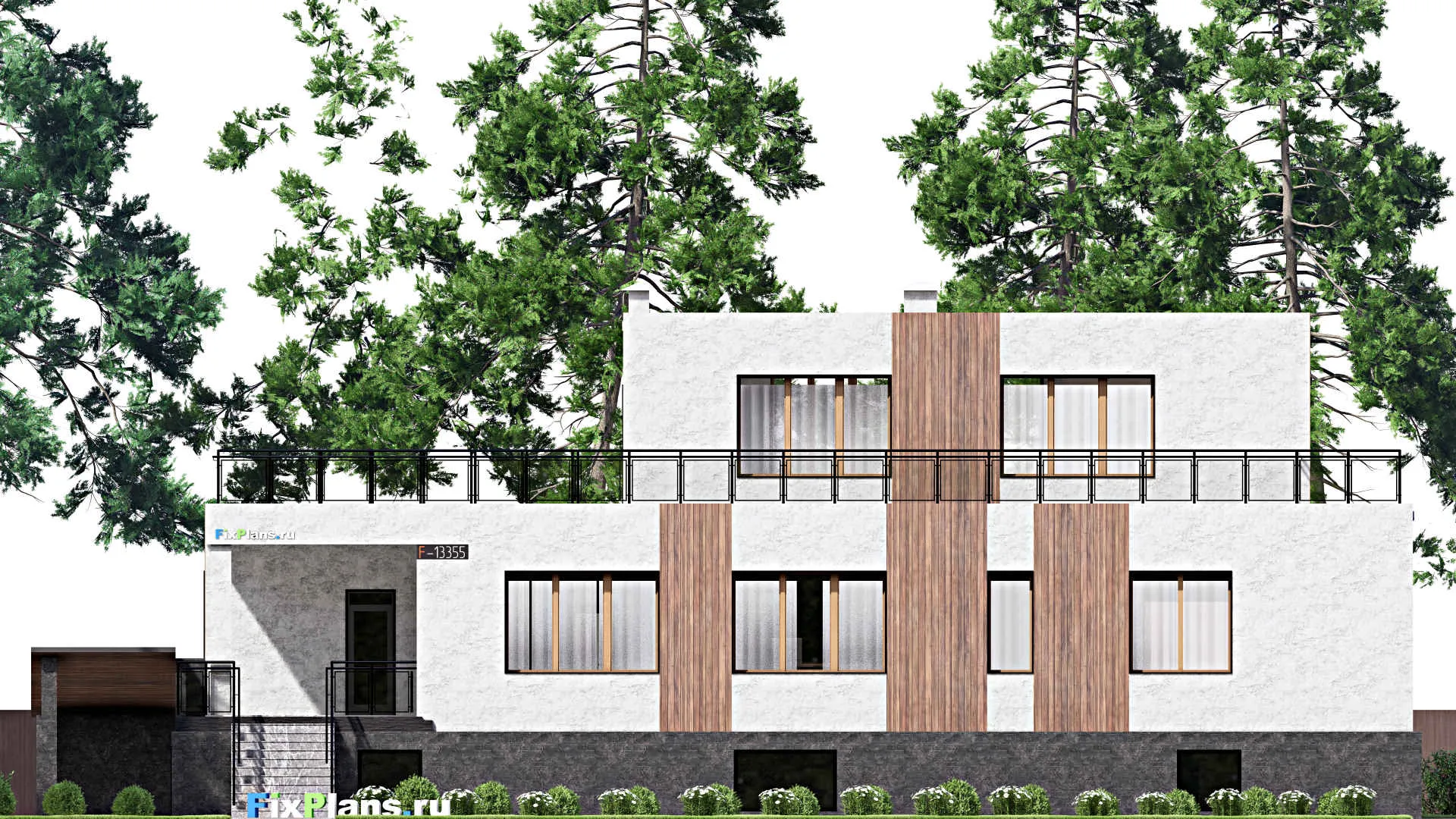 F-13355 - Проект двухэтажного дома 13 на 24, площадью 300 м² с 4 спальнями
